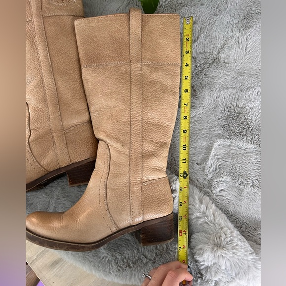 Y2K vintage camel leather knee-high western campus style boots size 6.5 - Picture 12 of 12